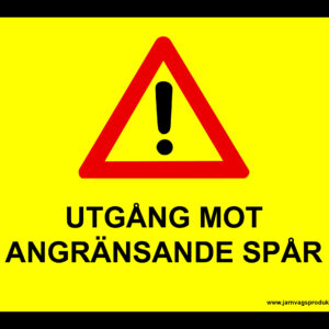 Dekal Utgång mot angränsande spår